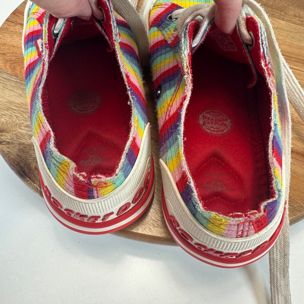 Rocket Dog Jazzin Rainbow Stripe Corduroy Low Top Sneakers SZ 6 Kidcore Retro - Picture 7 of 8
